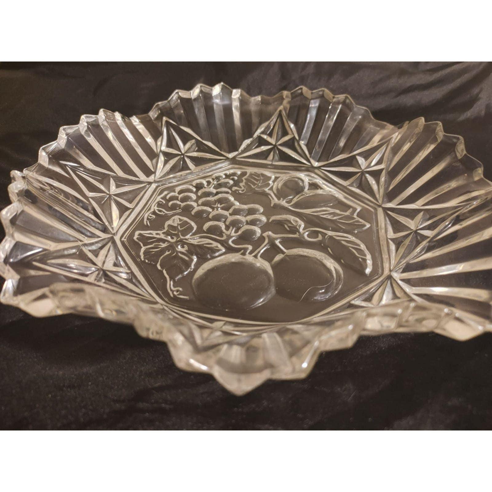 Vintage Federal Glass 10” Round Bowl Pioneer Clear Pressed Fruit Patternzwzs - Image 3