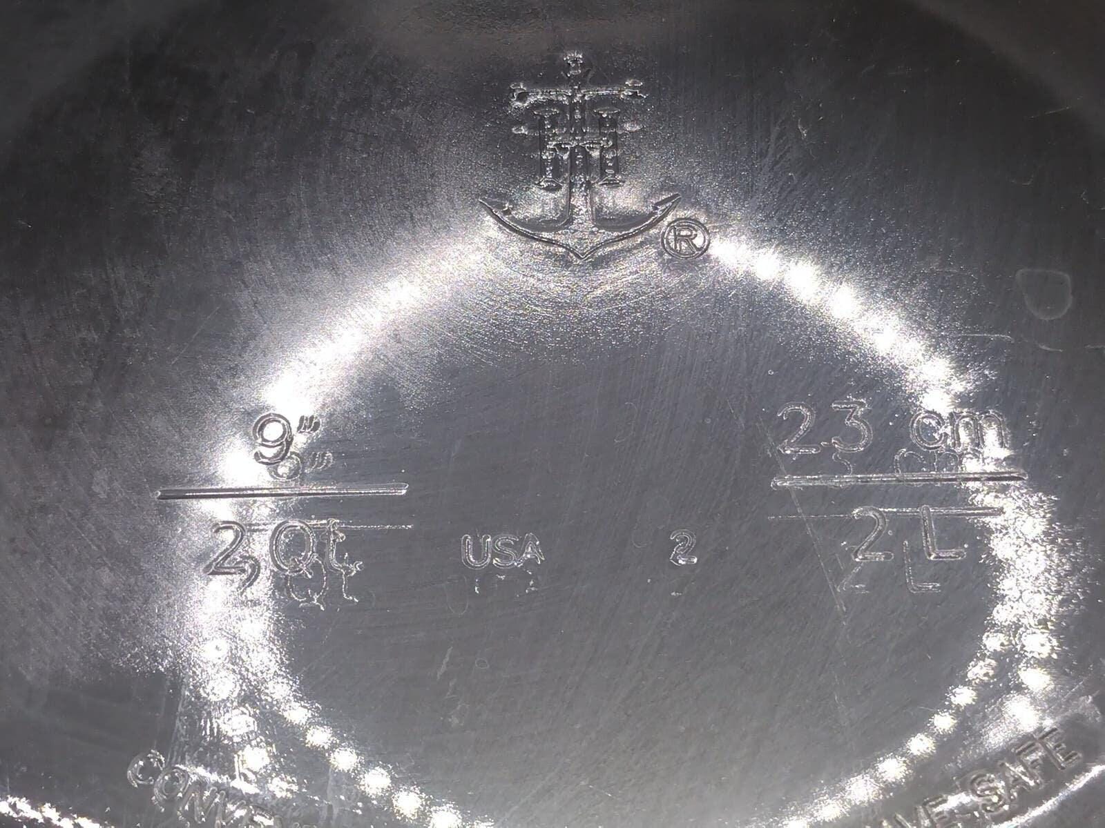 Vintage Anchor Hocking Pie Plate Glass 9" Fluted Deep Dish Ovenware Red Safety Handles - Image 2