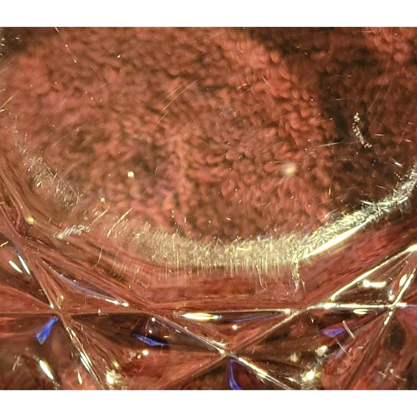 Vintage Cut Crystal Berry Bowl 5 Geometric Pattern Sawtooth Rim Serving Dish - Image 3