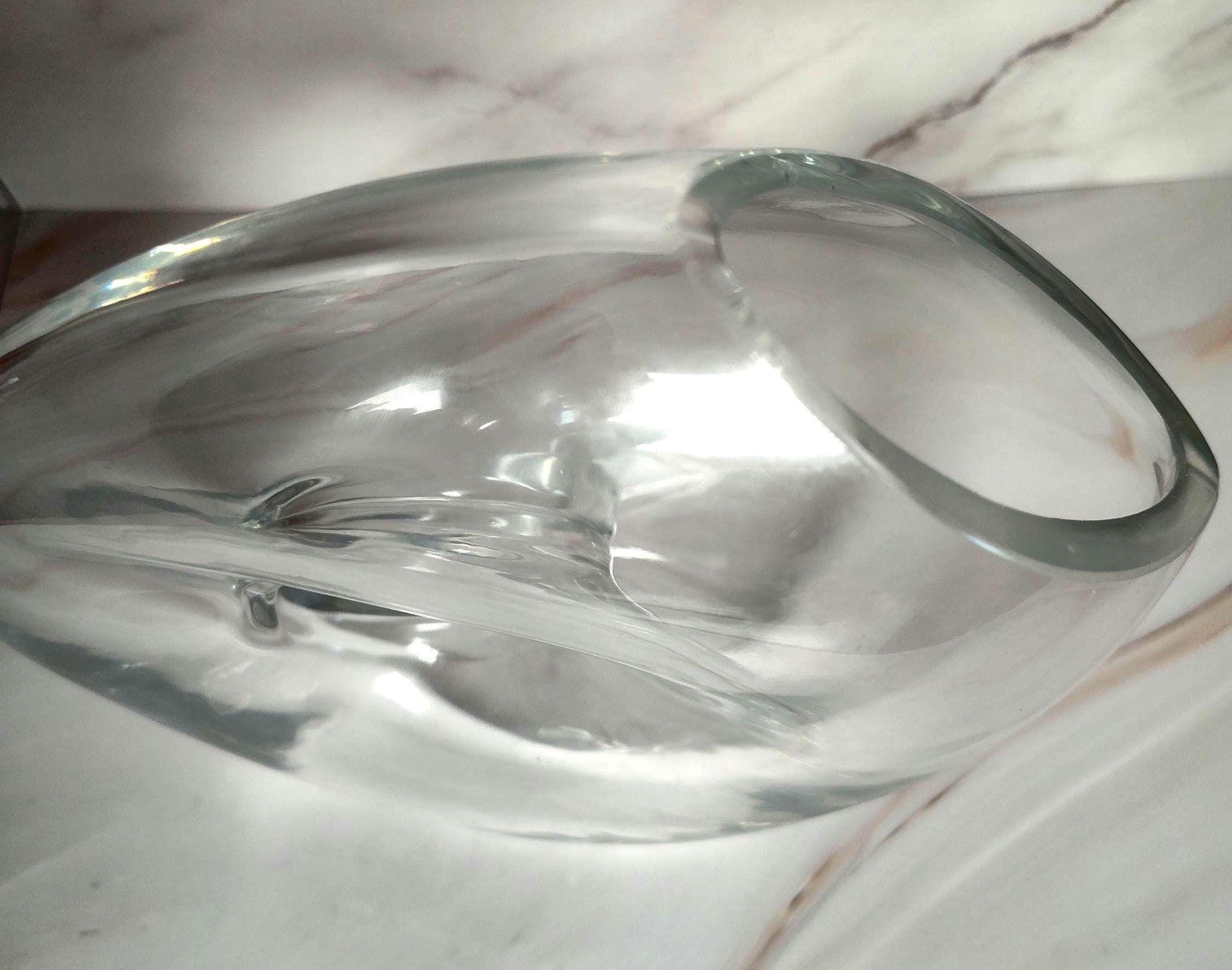 Vintage Crystal Cornucopia Horn of Plenty Vase Clear Glass 9 Inch - Image 3