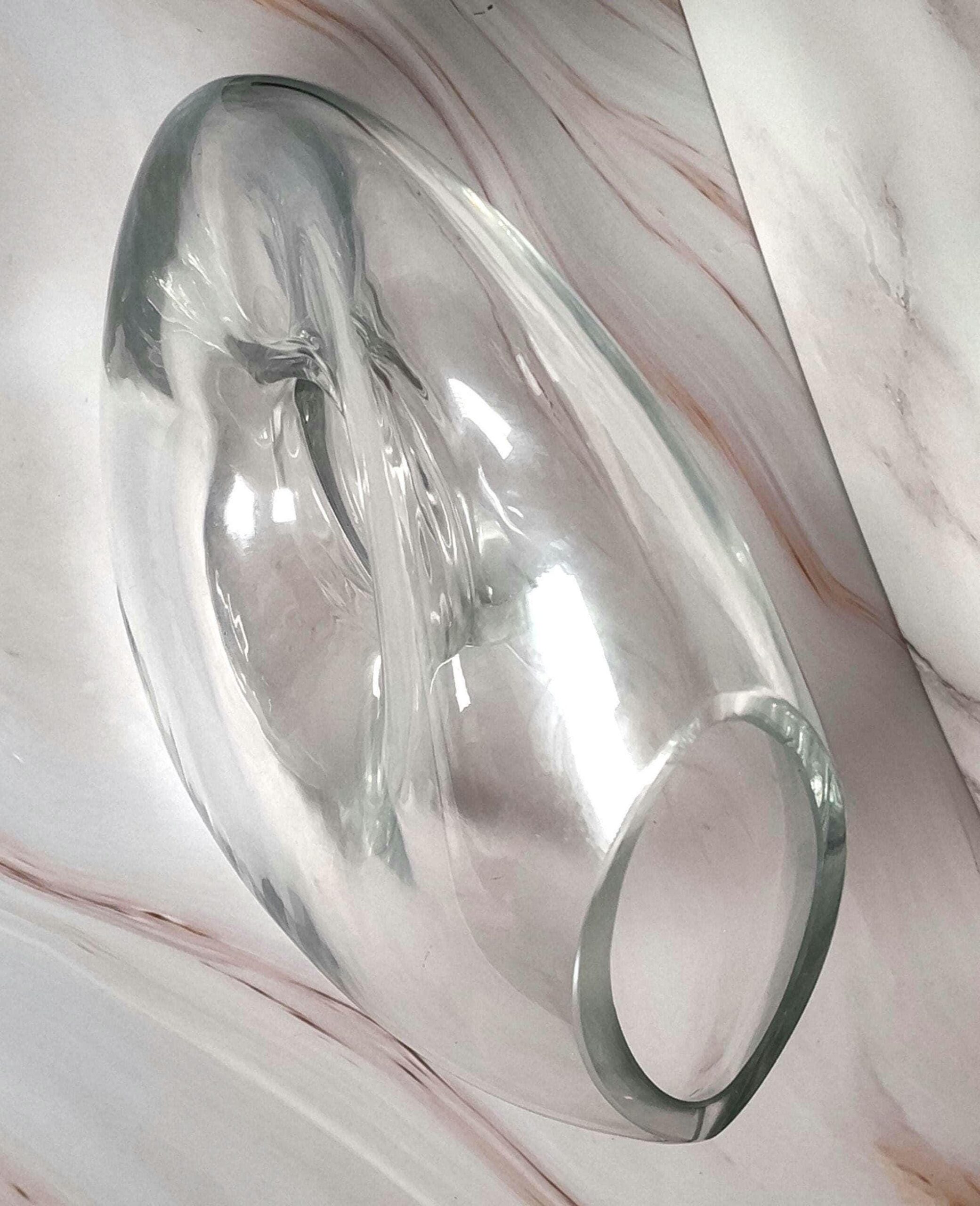 Vintage Crystal Cornucopia Horn of Plenty Vase Clear Glass 9 Inch - Image 4