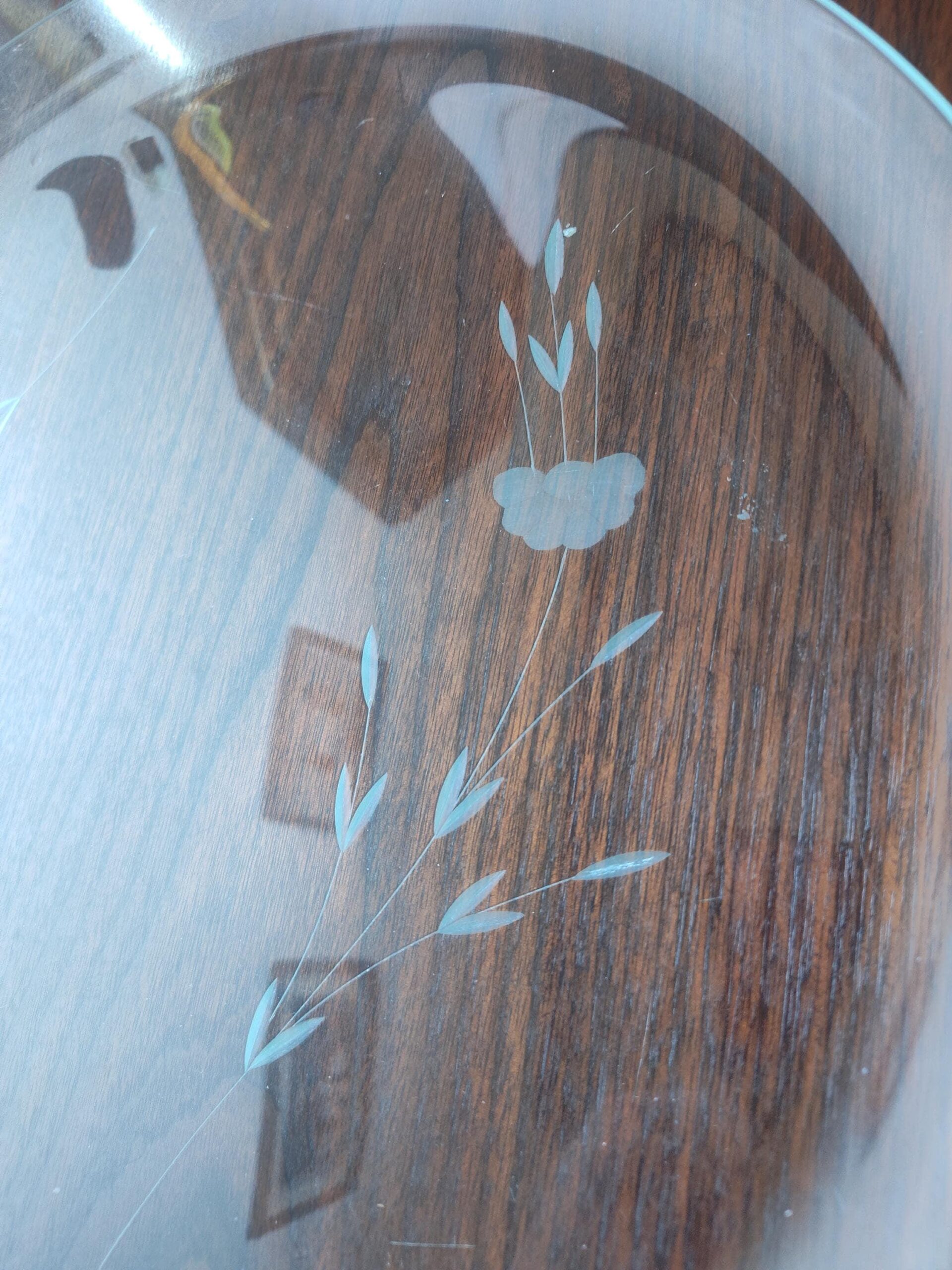 Vintage Mid Century Modern Wheat Pattern Frosted Glass Serving Platter 16 1/2" Oversized - Image 4