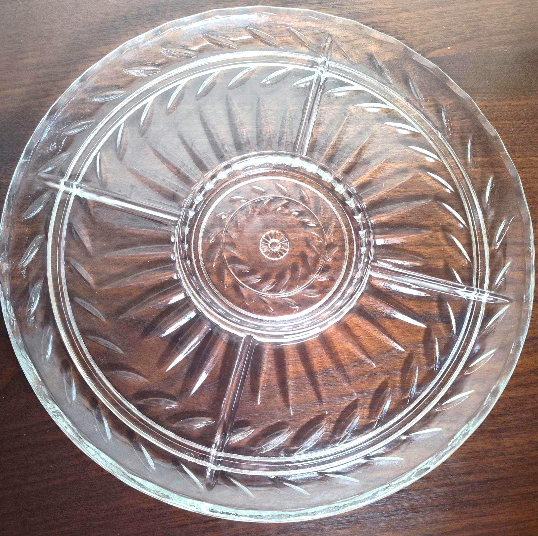 Vintage Indiana Glass Laurel Line 1010 Clear Pressed Glass 5-Part Relish Dish 13 1/2" - Image 2