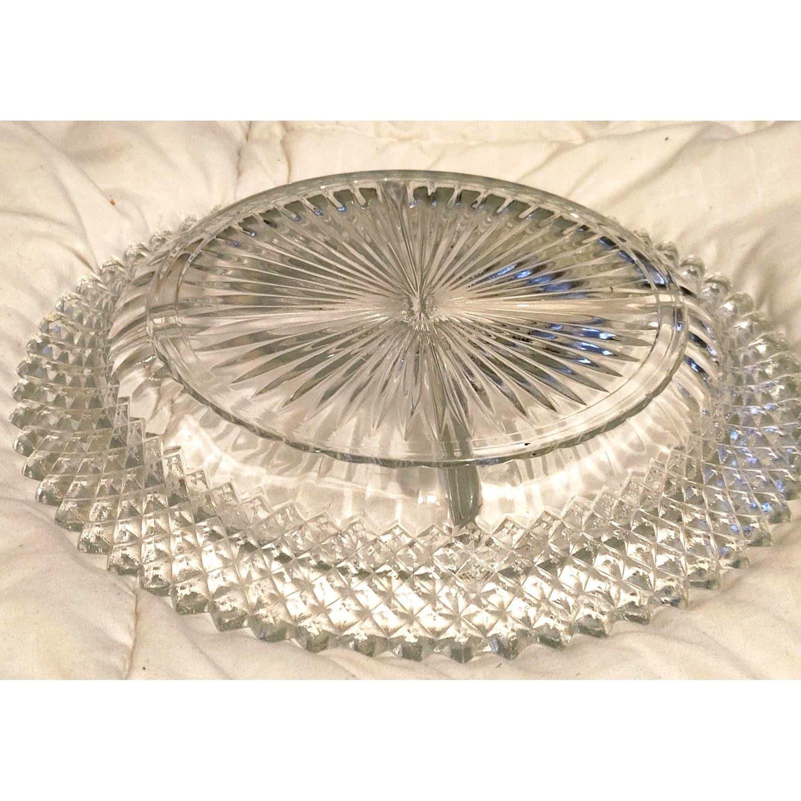 Vintage Anchor Hocking Miss America Clear Glass Divided Relish Dish - Image 2