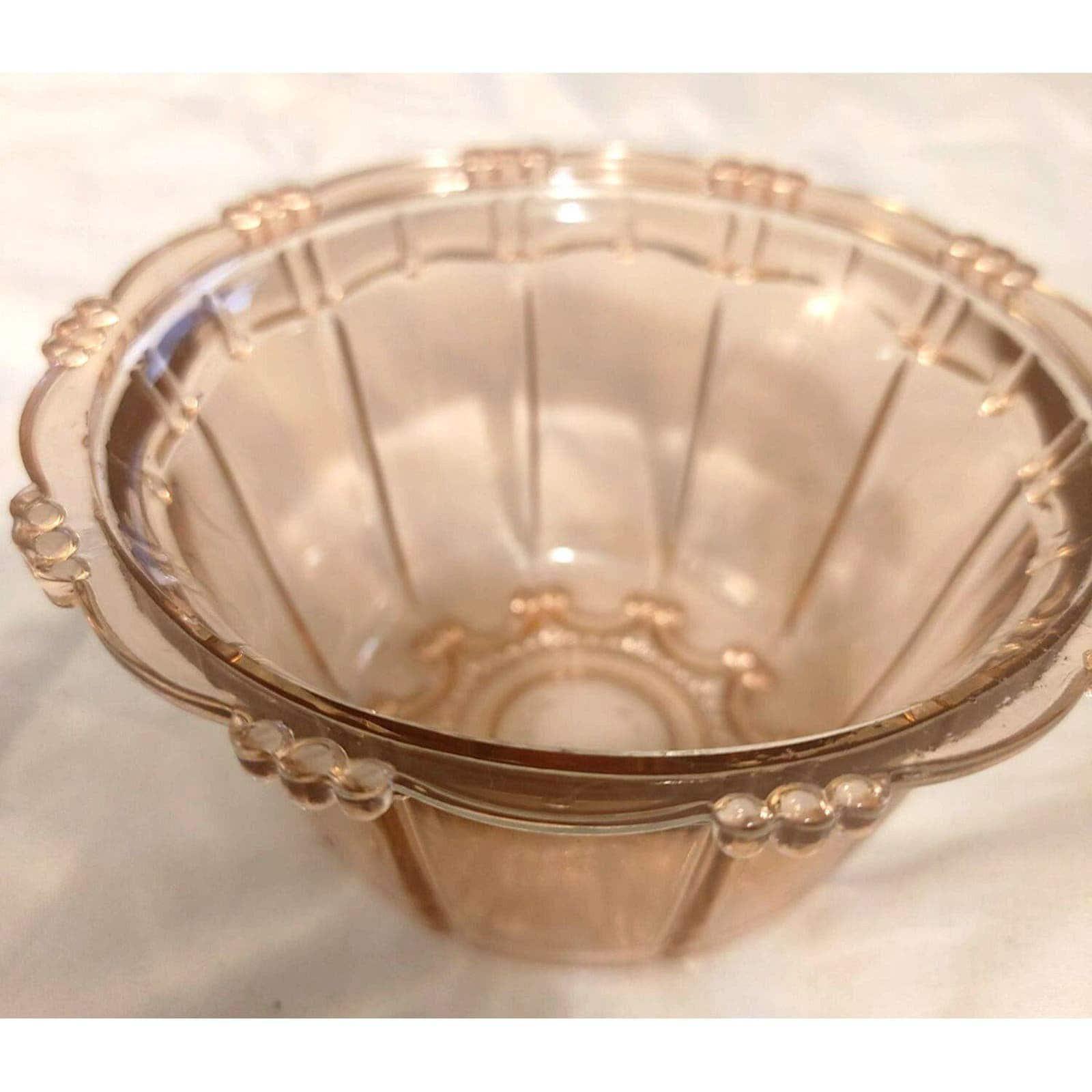 Vintage Pink Depression Glass Candy / Trinket Bowl - Image 2