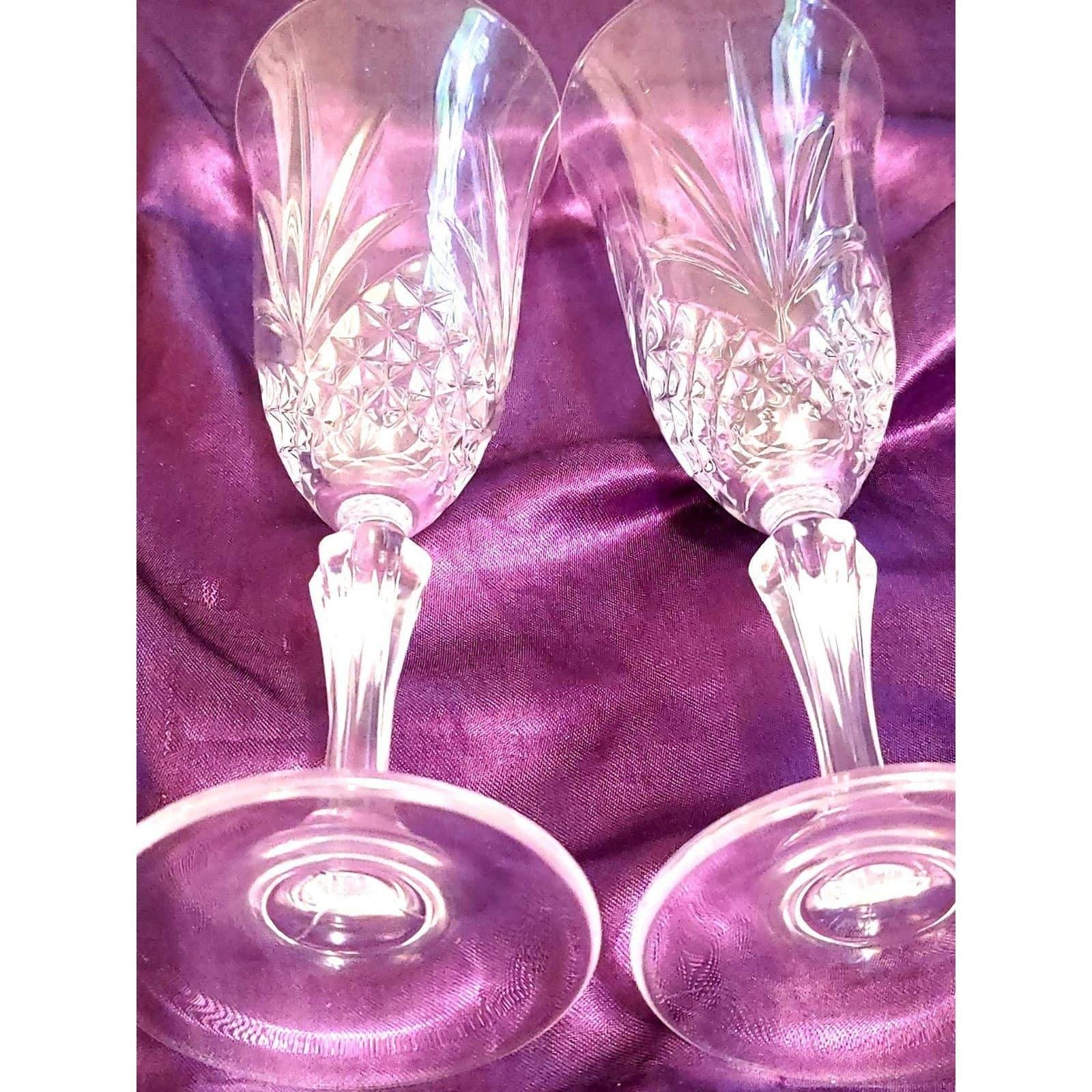 Vintage Salzburg by Cristal De Flandre Champagne Flutes Set of 2 - Image 3