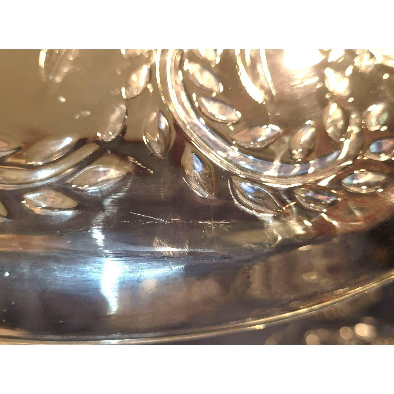 Vintage Set of 4 Vintage Federal Glass Snack Trays Platter Wheat Fern Pattern Homestead - Image 4