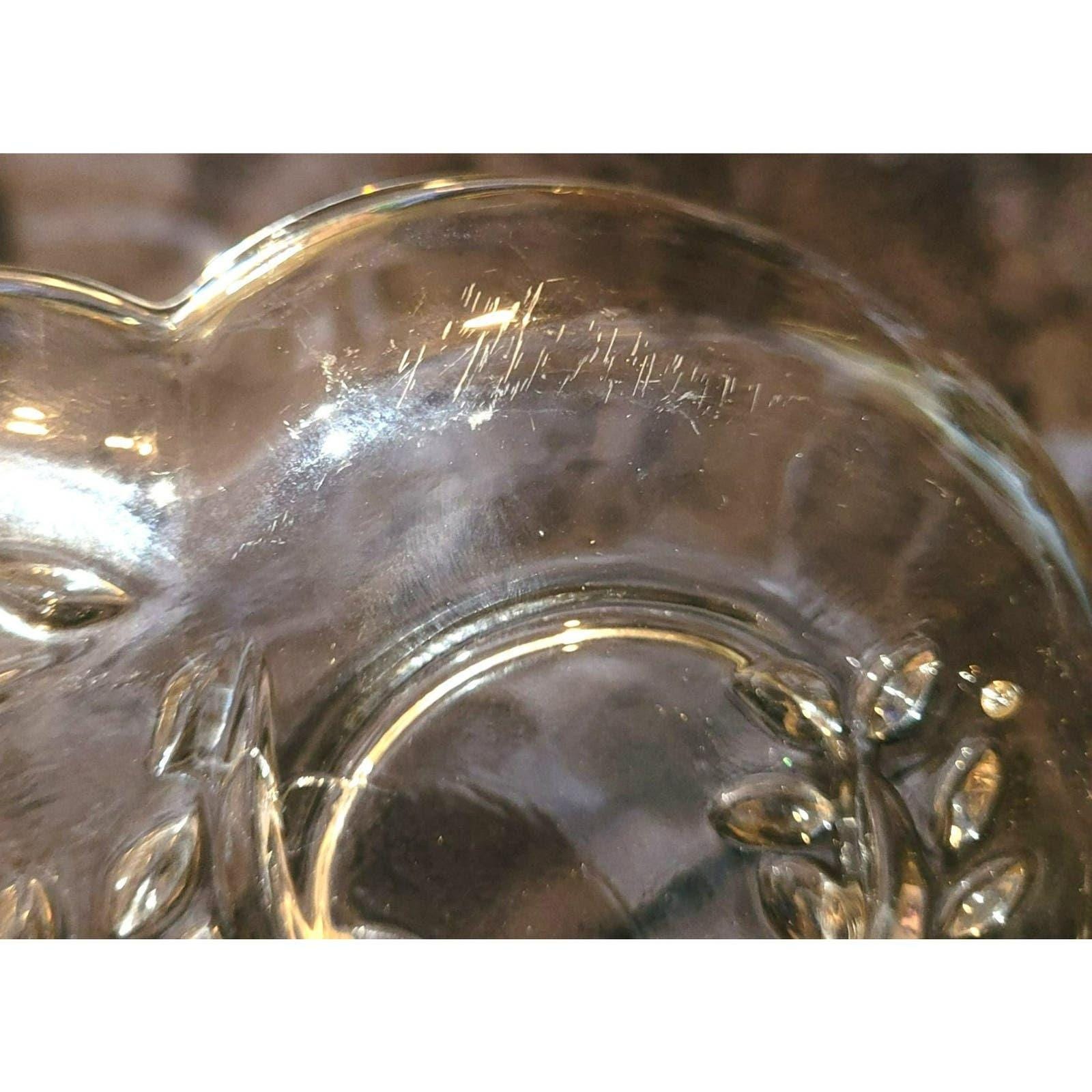 Vintage Set of 4 Vintage Federal Glass Snack Trays Platter Wheat Fern Pattern Homestead - Image 5