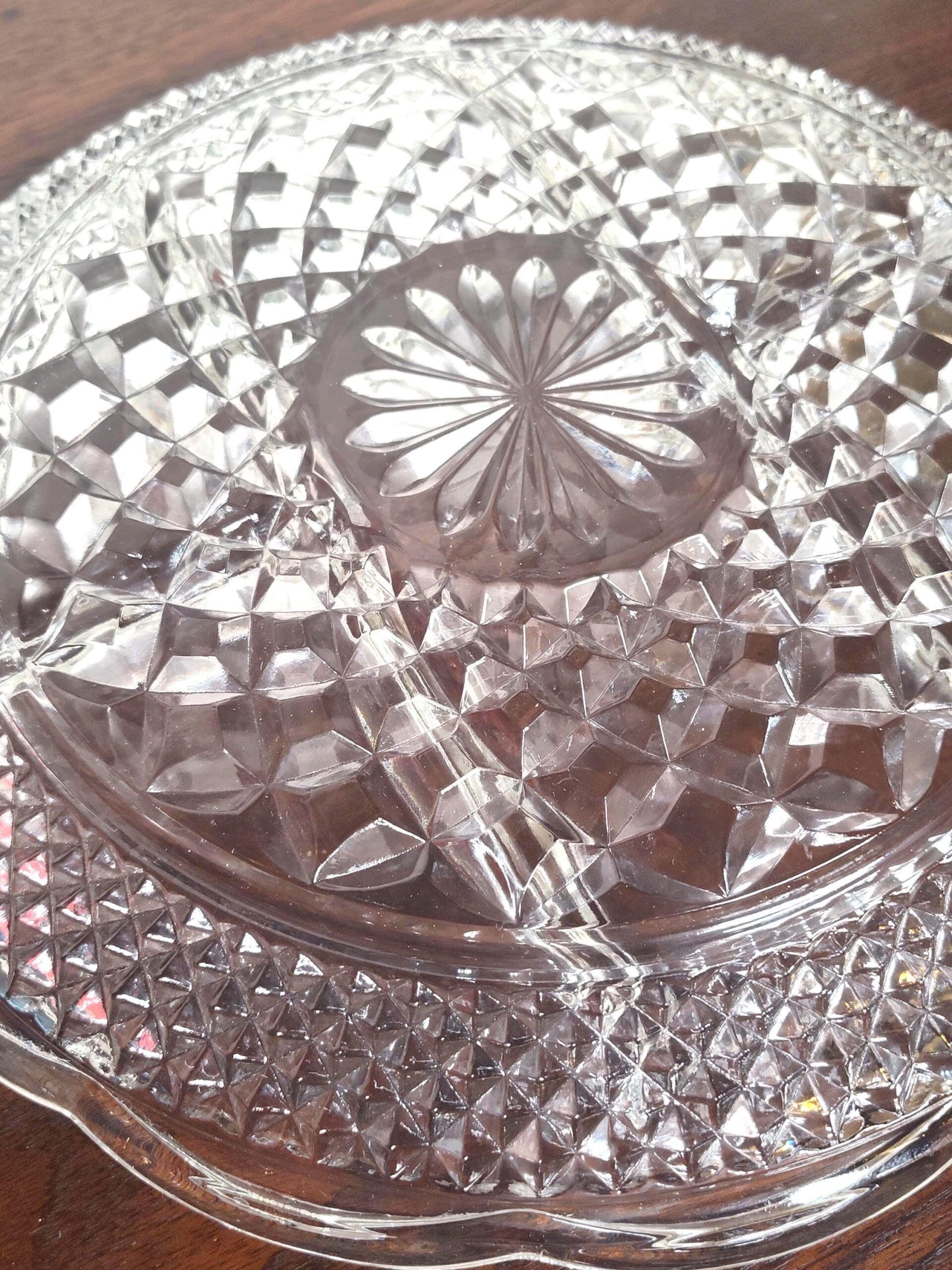 Vintage 1970s Anchor Hocking Wexford Clear Glass 5-Part Relish Dish Divided Serving Tray 11 Inch - Image 2