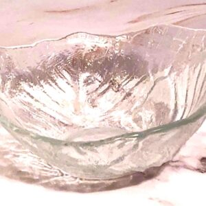 Vintage Green Cabbage Leaf Style Salad Bowls Set of 3 Heavy Pressed Glass