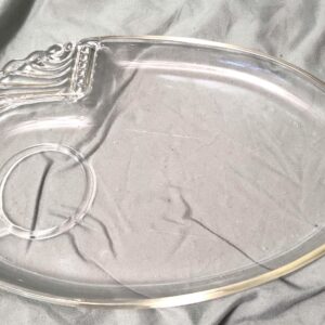 Vintage 1950s Hazel Atlas Parti Ade Glass Snack Plate, Mid-Century Serving Dish, Retro Kitchenware