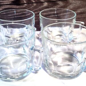 Vintage 1970s Arcoroc Thumbnail Clear Glass Coffee Espresso Cups Set of 4