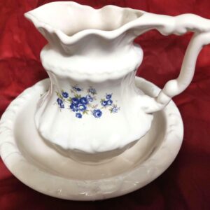 Vintage Athena California Ceramic Pitcher and Wash Bowl Set Floral 7 Inch