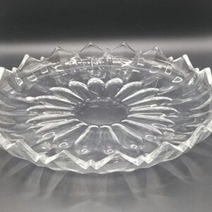 Vintage Clear Glass Sawtooth Edge Cake Plate 11 1/2" Serving Platter