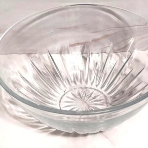 Vintage 1980s Princess House Highlights Lead Crystal Salad Bowl 10 Inch