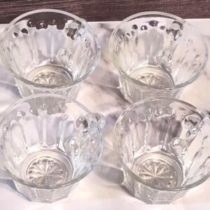 Vintage 1970s Anchor Hocking Colonial Pattern Punch Cups Set of 4