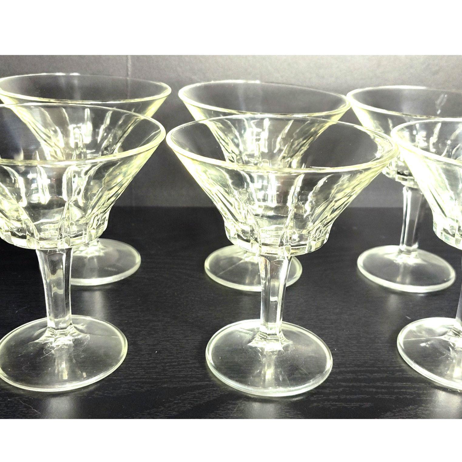 Vintage 1980s Sorrento Fidenza Vetraria Italian Champagne Glasses Set of 6