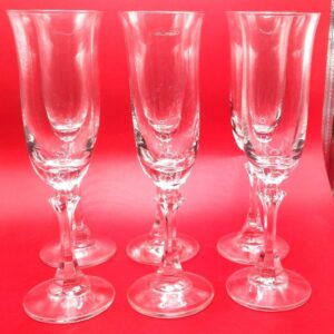 Vintage Euro Cristal German Hand Blown Champagne Flutes Set of 6 Crystal