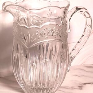 Oneida Southern Garden Crystal Water Pitcher: Frosted Rose Design