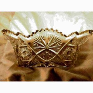 American Brilliant Clear glass trinket candy dish 3 1/2" x 6 1/2"