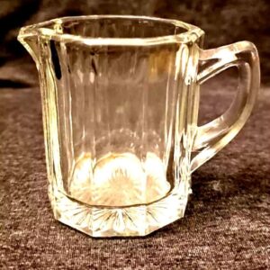 Vintage Heisey Heavy Glass Paneled Creamer/Syrup Dispenser