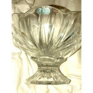 Vintage Cristal JG Durand France Lead Crystal Candy Pedestal Bowl