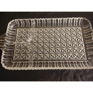 Vintage Anchor Hocking Arlington Pattern sip snack and smoke tray 10"x6"