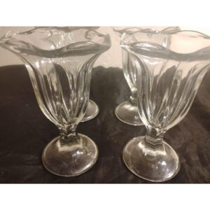 Vintage Anchor Hocking Fountainware footed soda set of 4