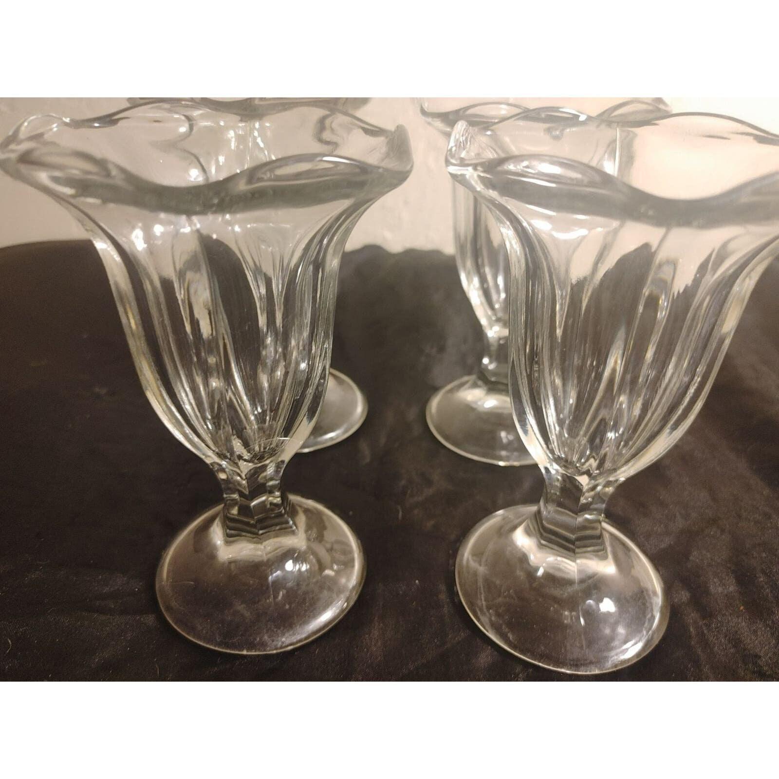 Vintage Anchor Hocking Fountainware footed soda set of 4