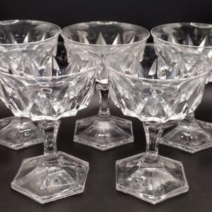Vintage Cristal DArques Chaumont Crystal 7 oz Champagne Glasses Set of 5 - 1980s