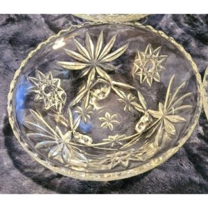 Vintage Anchor Hocking Footed Bowl Serving Dish Vintage 1960s Starburst