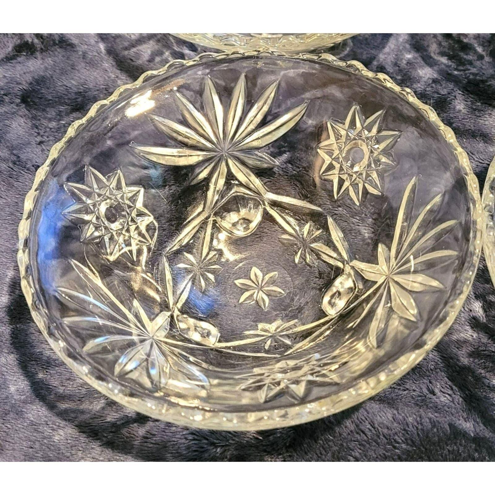 Vintage Anchor Hocking Footed Bowl Serving Dish Vintage 1960s Starburst