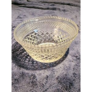 Vintage Large 9.5" Vintage Pressed Glass Serving Bowl 1970s