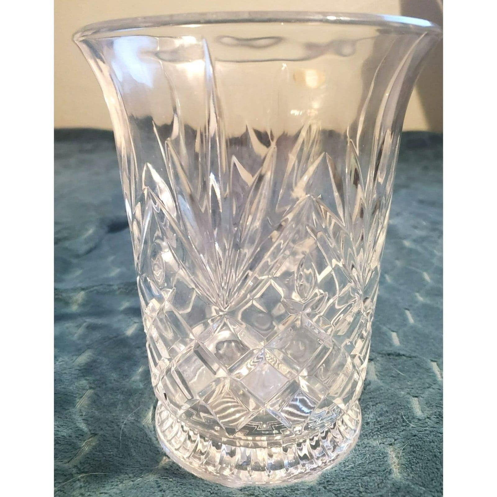 Vintage USA Lead Crystal DePlomb Large Clear Flower Vase Pineapple design