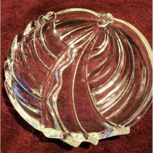 Vintage Glass candy dish 7 Diameter Swirl-like pattern