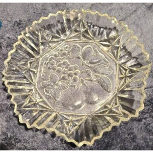 Vintage Federal Glass Pioneer Pattern Wavy Sawtooth Edge 10.5" Bowl