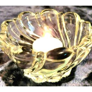 Vintage Mikasa Crystal Peppermint Swirl Candle Votive Holder