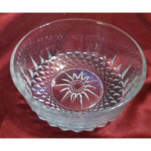 Vintage Arcoroc France Small 5 inch Dessert Side Dish Bowls Starburst Glass