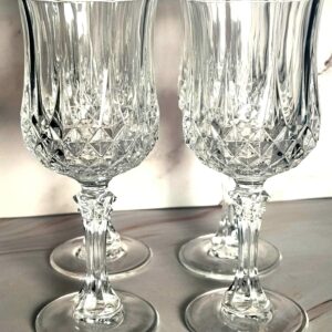 Cristal D'Arques Longchamp Wine Glasses Set of 4, French Lead Crystal Stemware