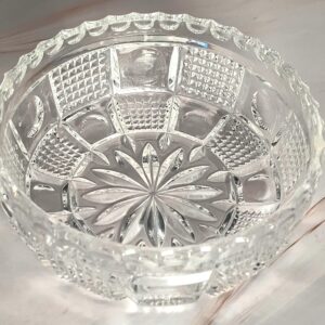 Antique ABP Cut Glass Nappy Bowl: Hobstar Diamond Sawtooth Rim (4 5/8 Inch)