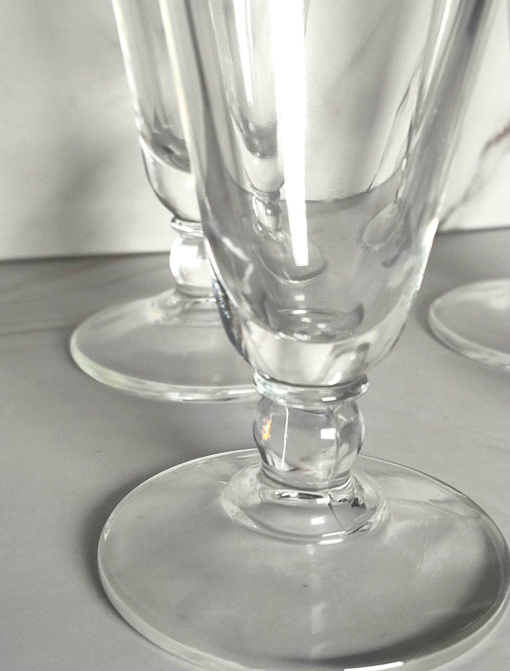 Set of 4 Vintage Clear Footed Pilsner Glasses – Mid Century Ball Stem Barware - Image 3