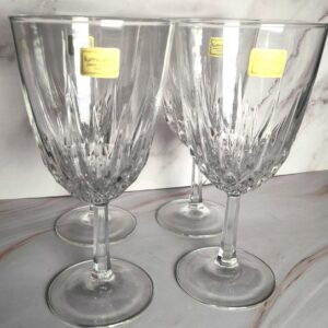 Set of 4 Luminarc Diamant Wine Glasses, French Cut Glassware with Original Stickers