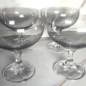 Set of 4 Schott Zwiesel Neckar Smoke Crystal Champagne Coupe Glasses – German Barware