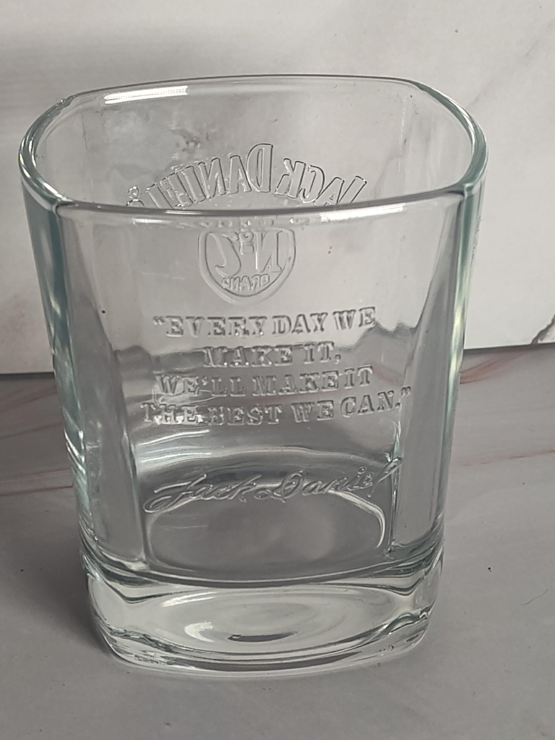 Embossed Jack Daniel's Old No. 7 Square Rocks Glass – Tennessee Whiskey Barware - Image 2