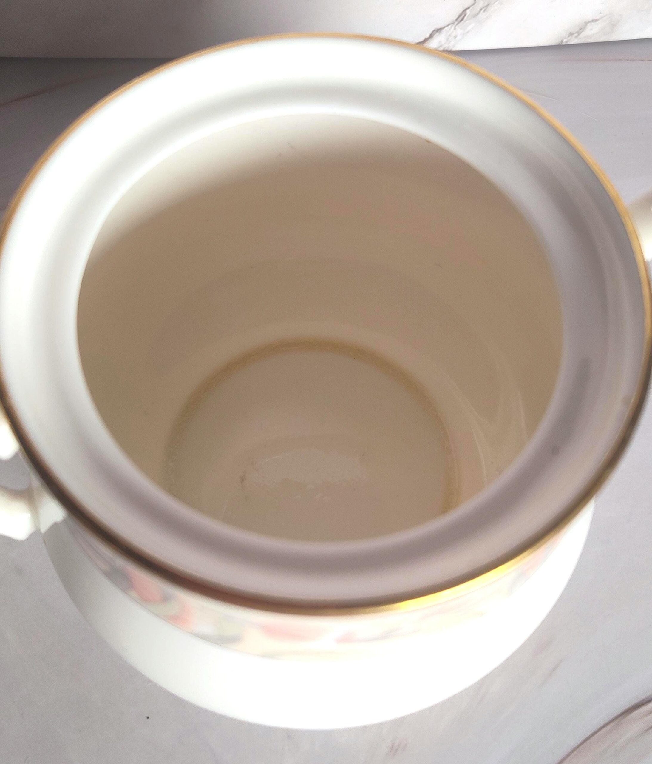 Gorham Wingate Creamer Sugar Set: Peach Floral Fine China Gold Trim - Image 6