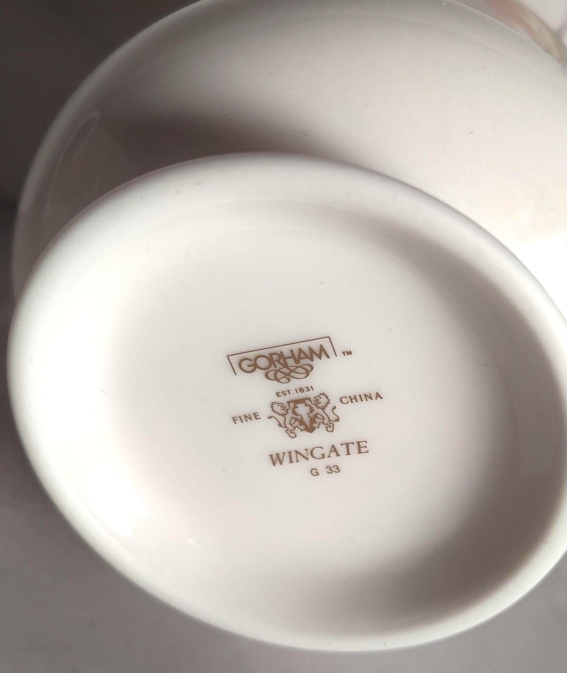 Gorham Wingate Creamer Sugar Set: Peach Floral Fine China Gold Trim - Image 7