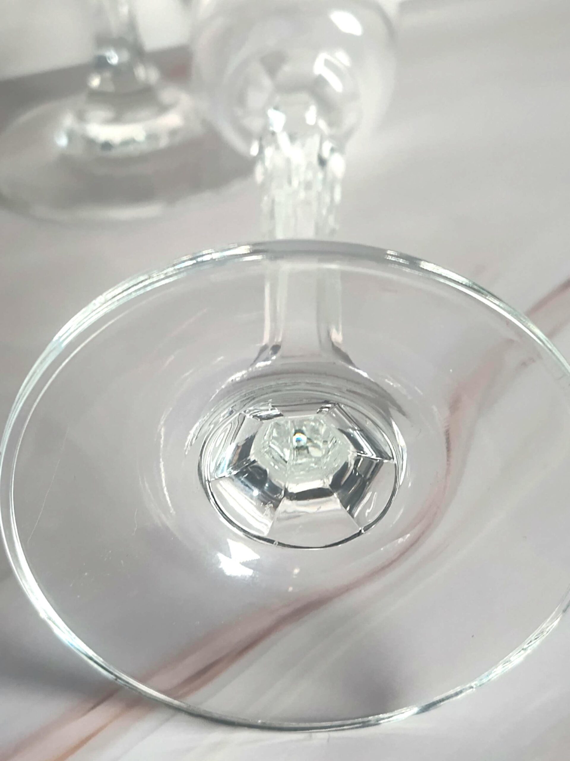 Mikasa Briarcliffe Platinum Rim Lead Crystal Champagne Flutes Set of 3 Faceted Stem - Image 4