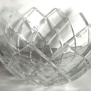 Mikasa Lotus Crystal Bowl, Austrian Diamond Lattice, Scalloped Petal Rim, 7.75 Inch
