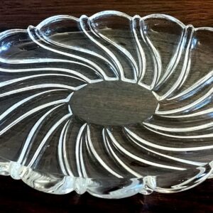 Vintage Mikasa Clear Oval Peppermint Sweet Meat Dish Tray