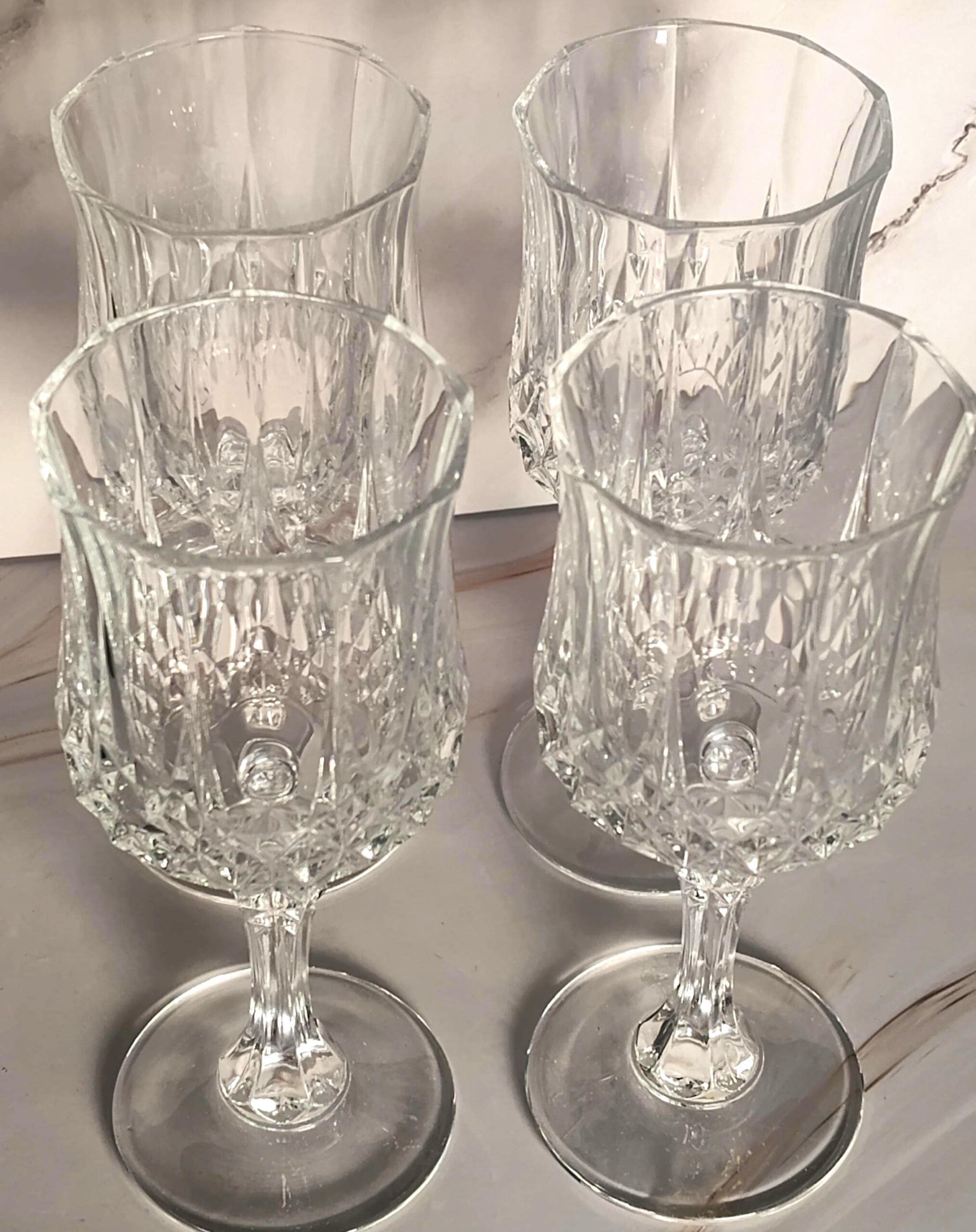 Cristal D'Arques Longchamp Wine Glasses Set of 4, French Lead Crystal Stemware - Image 3